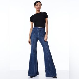 Alice and Olivia - DYLAN HIGH WAISTED WIDE LEG JEAN Size 26